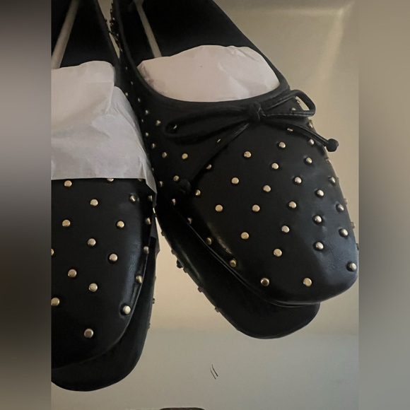 New Schultz Black Studded Ballet Flats Size Retails $179 - Picture 7 of 9